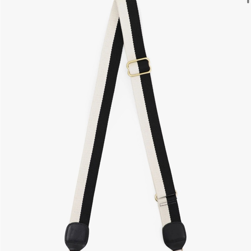 Clare V Black and Cream Bag Strap